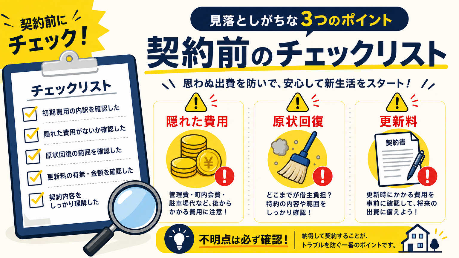敷金礼金ゼロ物件を探すときの注意点